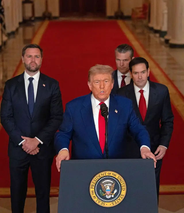 Trump with members of his government