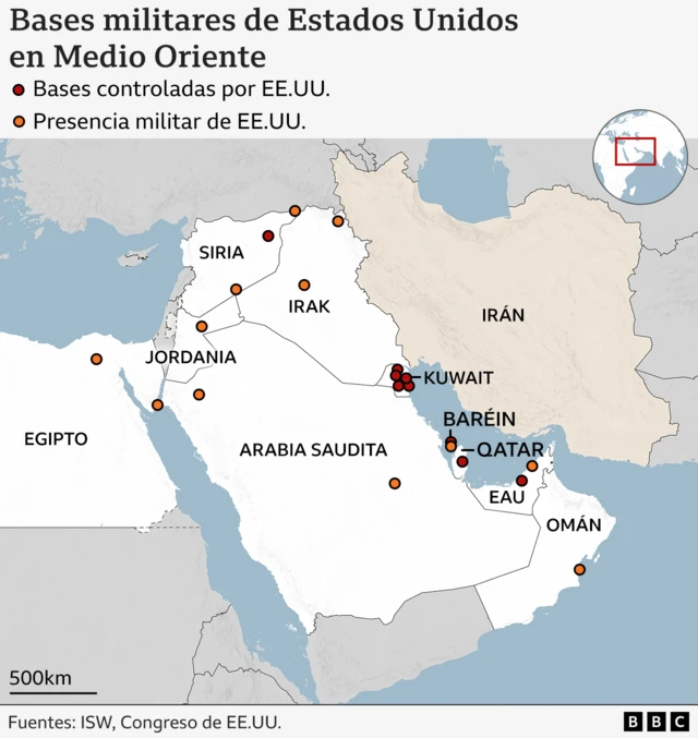 Graphic on Iran sites attacked by the US