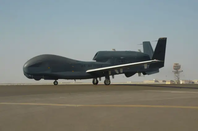 Non-manned aircraft of surveillance and recognition RQ-4 Global Hawk.